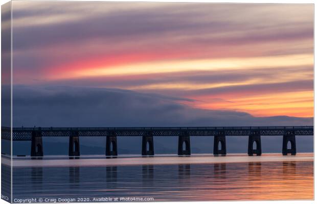 Sunset over the Tay Bridge Canvas Print by Craig Doogan