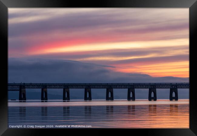 Sunset over the Tay Bridge Framed Print by Craig Doogan