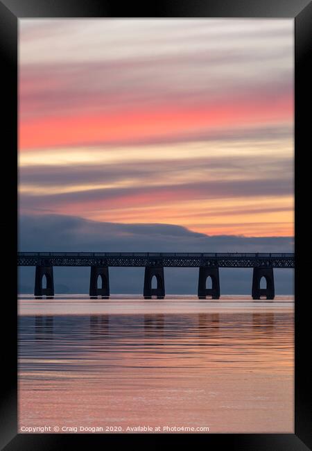 Sunset at the Tay Bridge Framed Print by Craig Doogan