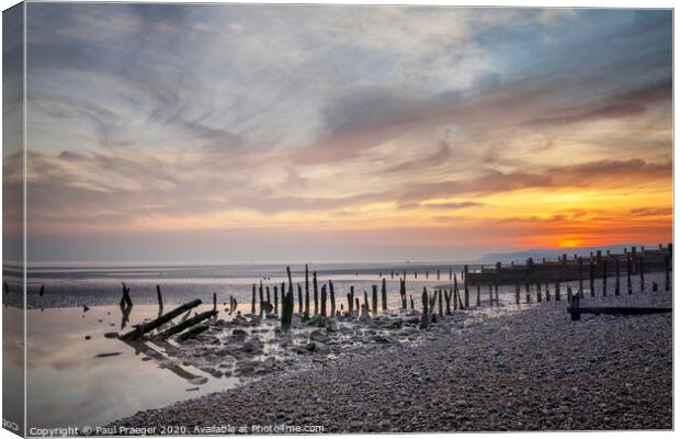 Sunset over Smeaton's Harbour remains Canvas Print by Paul Praeger