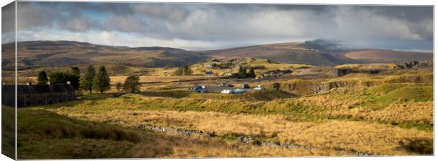 A Penwyllt quarrying panorama Canvas Print by Leighton Collins