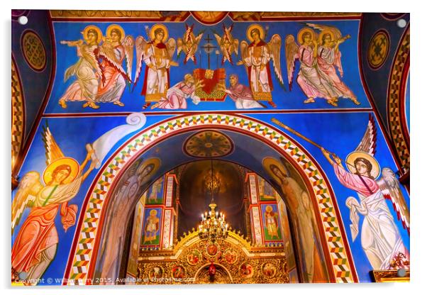 Ancient Mosaics  Basilica Saint Michael Monastery Cathedral Kiev Acrylic by William Perry