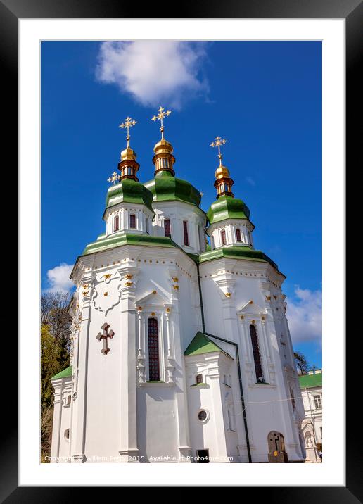 Saint George Cathedral Vydubytsky Monastery Kiev Ukraine Framed Mounted Print by William Perry