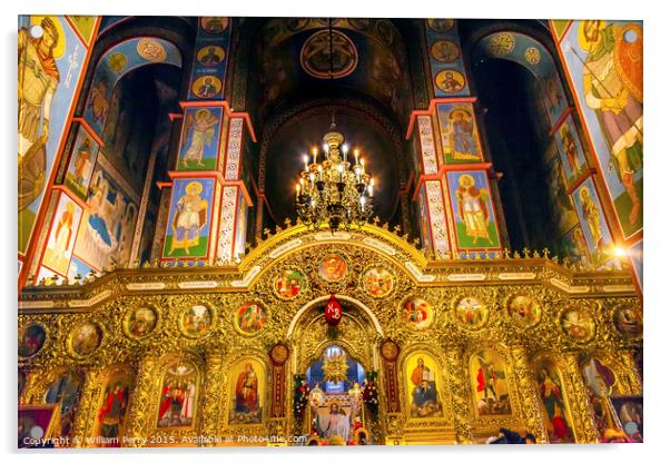 Ancient Mosaics Basilica Saint Michael Monastery Cathedral Kiev  Acrylic by William Perry