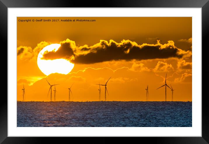 Sunrise over Rampion Wind Farm Framed Mounted Print by Geoff Smith