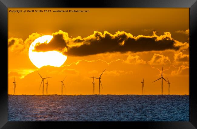 Sunrise over Rampion Wind Farm Framed Print by Geoff Smith