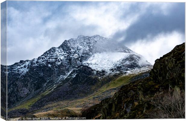 Tryfan Mountain in Snowdonia National Park Canvas Print by Tim Snow