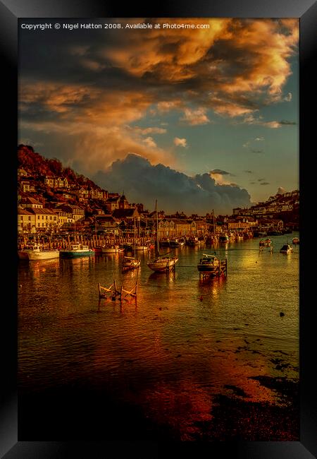 Sunset At Looe Framed Print by Nigel Hatton