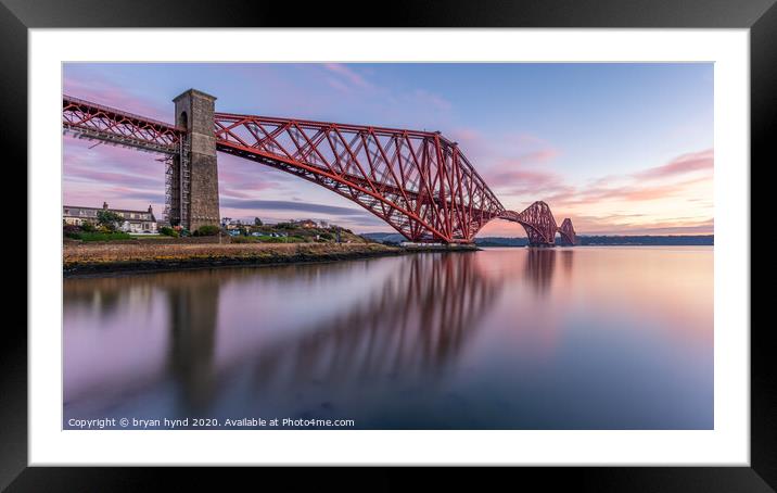 Forth Bridge Reflections Framed Mounted Print by bryan hynd