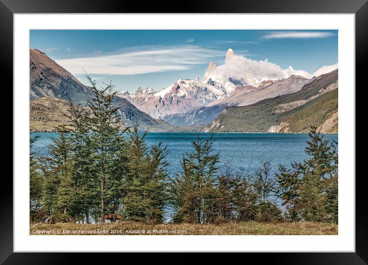 Lake and Andes Mountains, Patagonia - Argentina Framed Mounted Print by Daniel Ferreira-Leite