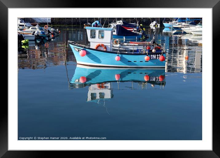 Boat Reflection Framed Mounted Print by Stephen Hamer