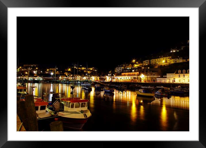 Looe Estuary NIghttime Framed Mounted Print by Maggie McCall