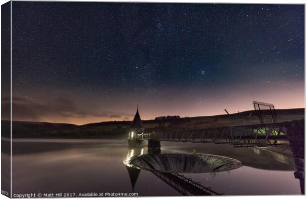 Pontsticill Reservoir under a dark sky  Canvas Print by Matt Hill