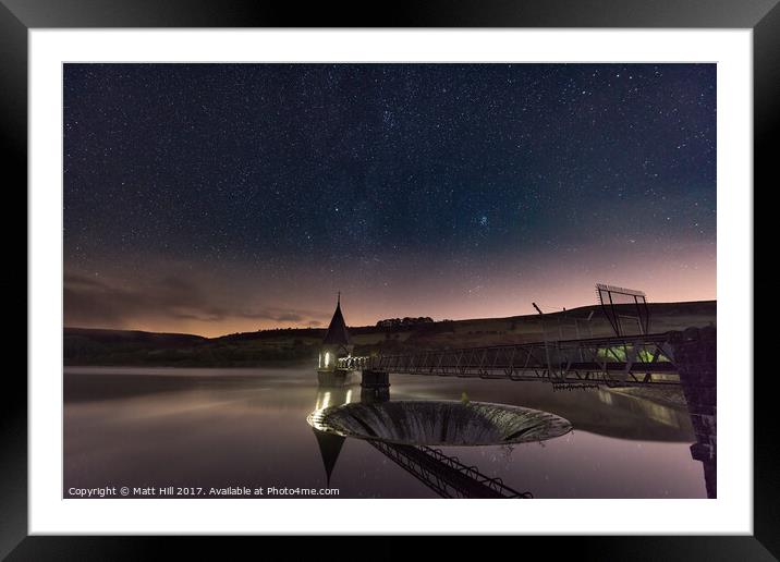 Pontsticill Reservoir under a dark sky  Framed Mounted Print by Matt Hill
