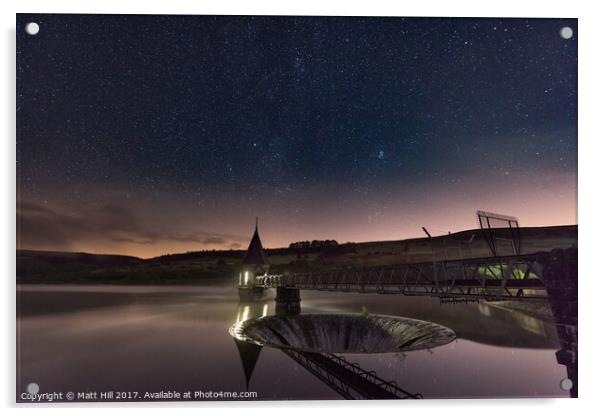 Pontsticill Reservoir under a dark sky  Acrylic by Matt Hill