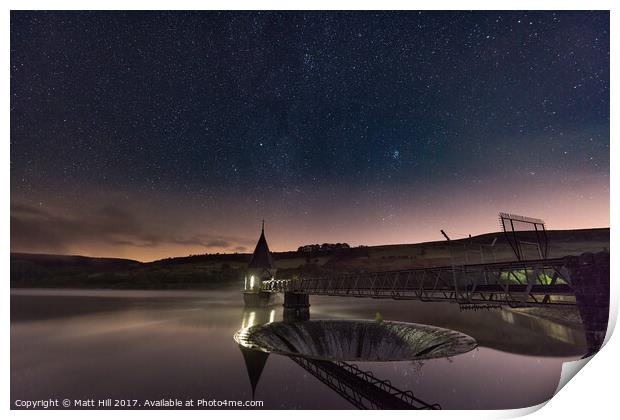 Pontsticill Reservoir under a dark sky  Print by Matt Hill