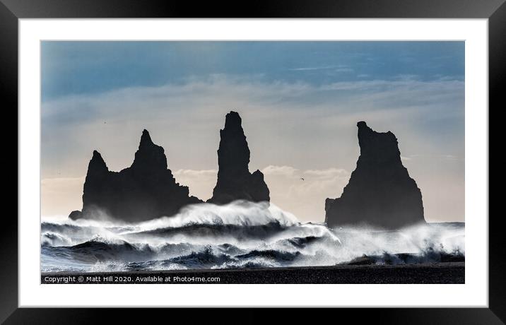 Stormy Seas in Iceland Framed Mounted Print by Matt Hill