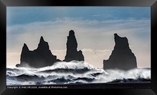 Stormy Seas in Iceland Framed Print by Matt Hill