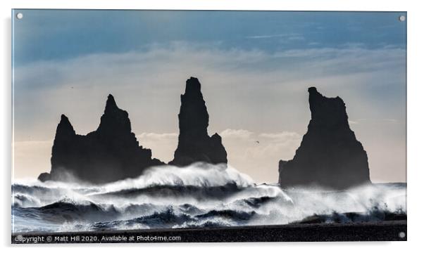 Stormy Seas in Iceland Acrylic by Matt Hill