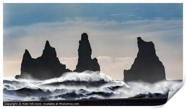 Stormy Seas in Iceland Print by Matt Hill