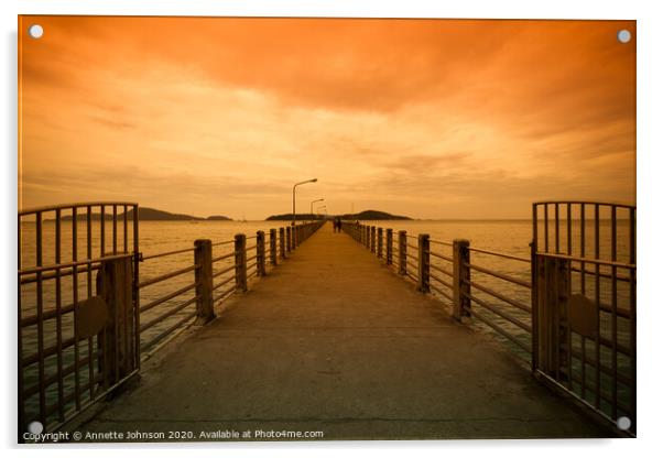 The Broadwalk Rawai Pier Acrylic by Annette Johnson