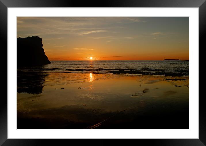 Sunset from Hartland Quay Framed Mounted Print by Pete Hemington