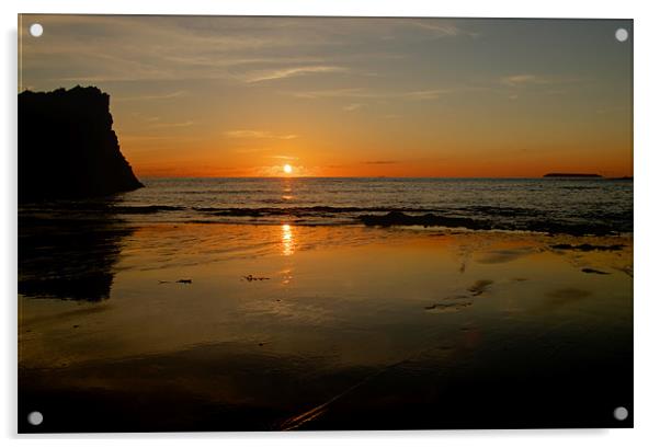 Sunset from Hartland Quay Acrylic by Pete Hemington