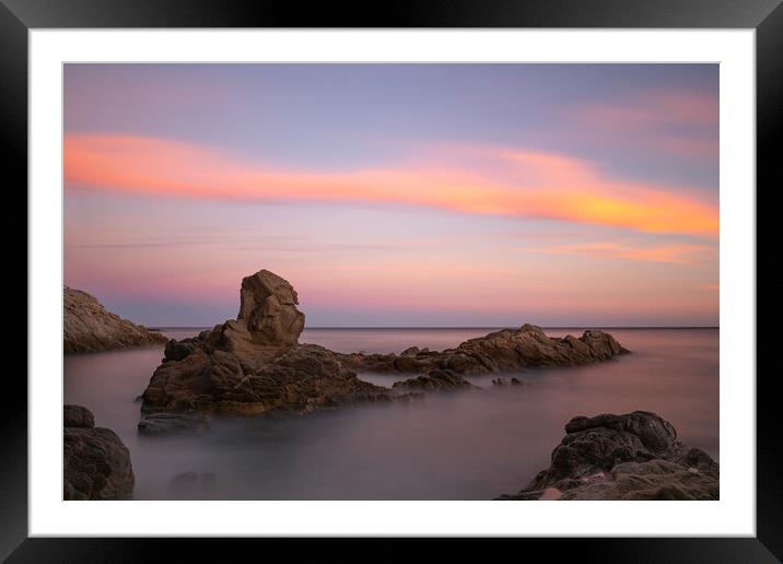 Nice long exposure picture from a Spanish coastal, Costa Brava Framed Mounted Print by Arpad Radoczy