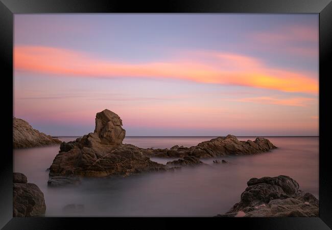 Nice long exposure picture from a Spanish coastal, Costa Brava Framed Print by Arpad Radoczy