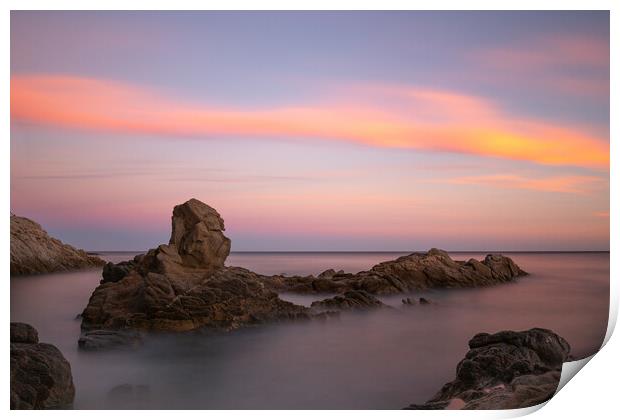 Nice long exposure picture from a Spanish coastal, Costa Brava Print by Arpad Radoczy