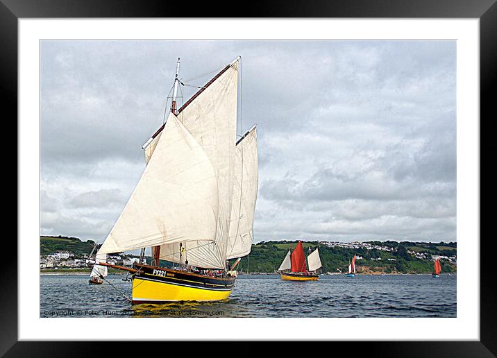 Looe Lugger Sailing Framed Mounted Print by Peter F Hunt