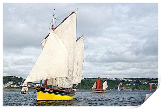 Looe Lugger Sailing Print by Peter F Hunt