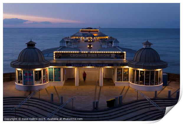 Cromer Pier at dusk Print by Dave Collins