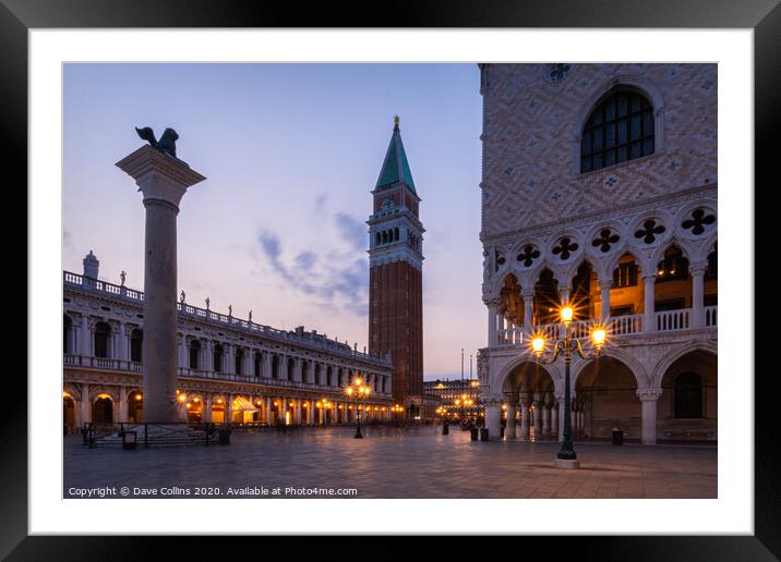 Piazza San Mark / Piazza St Mark, Venice, Italy Framed Mounted Print by Dave Collins
