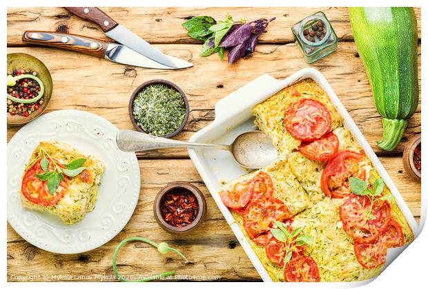 Zucchini vegetable casserole Print by Mykola Lunov Mykola