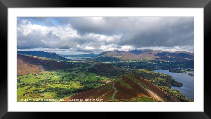 Catbells vista - Lake District Framed Mounted Print by Janet Carmichael