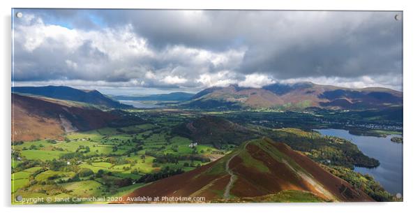 Catbells vista - Lake District Acrylic by Janet Carmichael