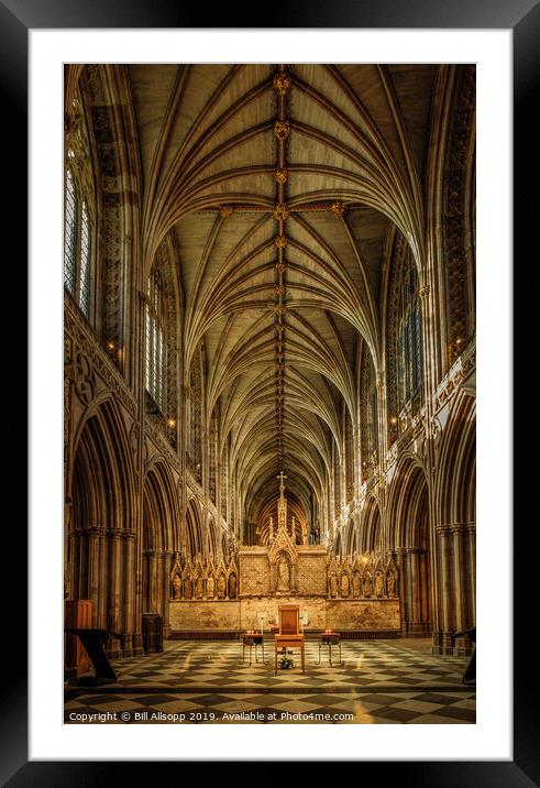 Lichfield Cathedral interior. Framed Mounted Print by Bill Allsopp