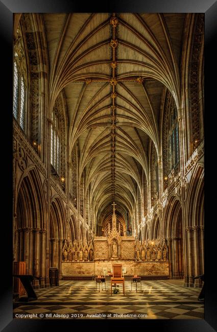 Lichfield Cathedral interior. Framed Print by Bill Allsopp