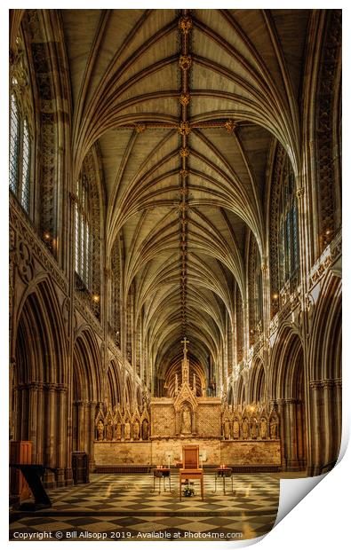 Lichfield Cathedral interior. Print by Bill Allsopp