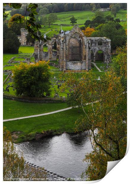 Bolton Priory ruins - Yorkshire Print by Janet Carmichael
