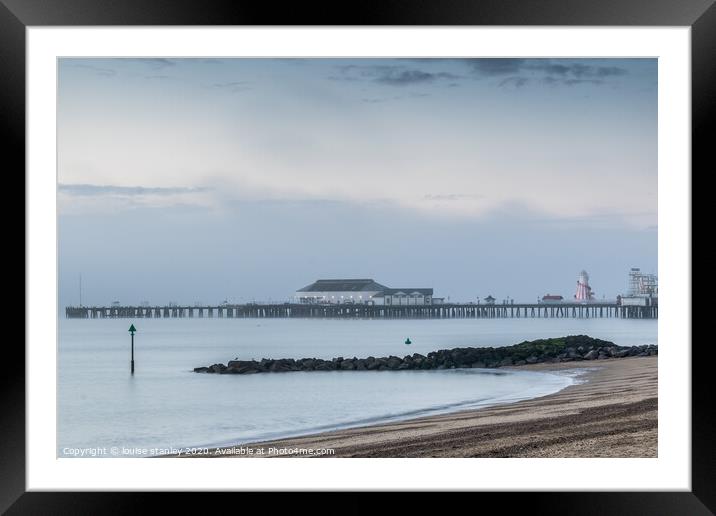 Clacton Pier as the Morning mist clears Framed Mounted Print by louise stanley