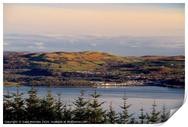 Inverkip Marina from Cowal Print by Dave Menzies