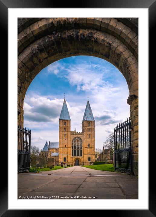 Southwell through the arch. Framed Mounted Print by Bill Allsopp