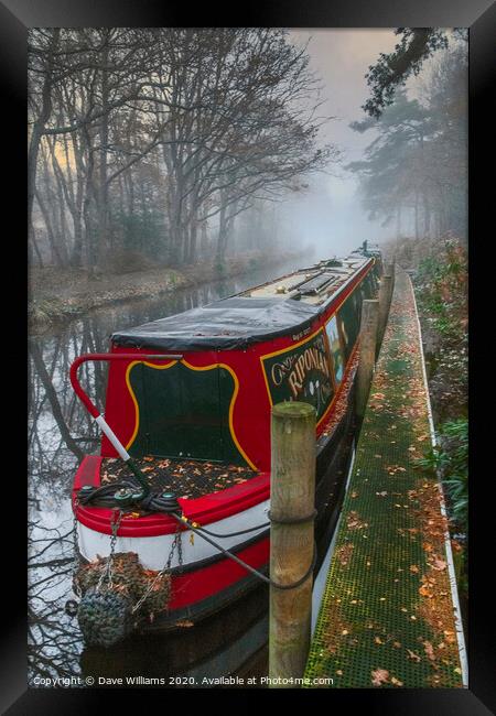 Foggy Morning on the Canal  Framed Print by Dave Williams