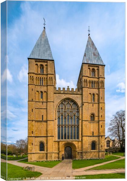 Southwell Minster west front. Canvas Print by Bill Allsopp