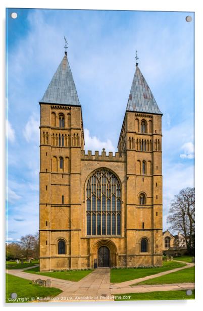 Southwell Minster west front. Acrylic by Bill Allsopp