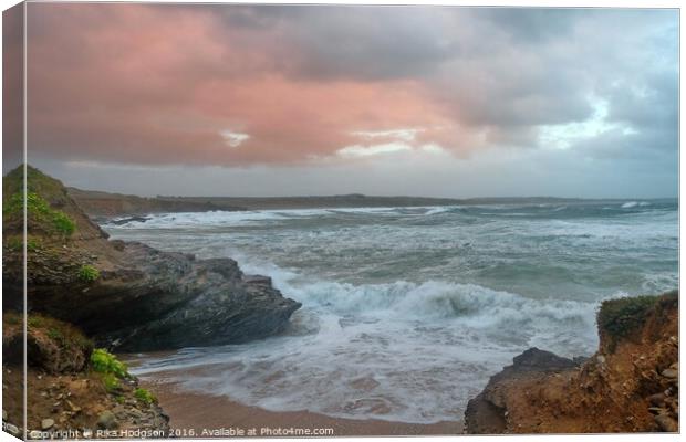 Copper Clouds, St Ives Bay, Cornwall Canvas Print by Rika Hodgson