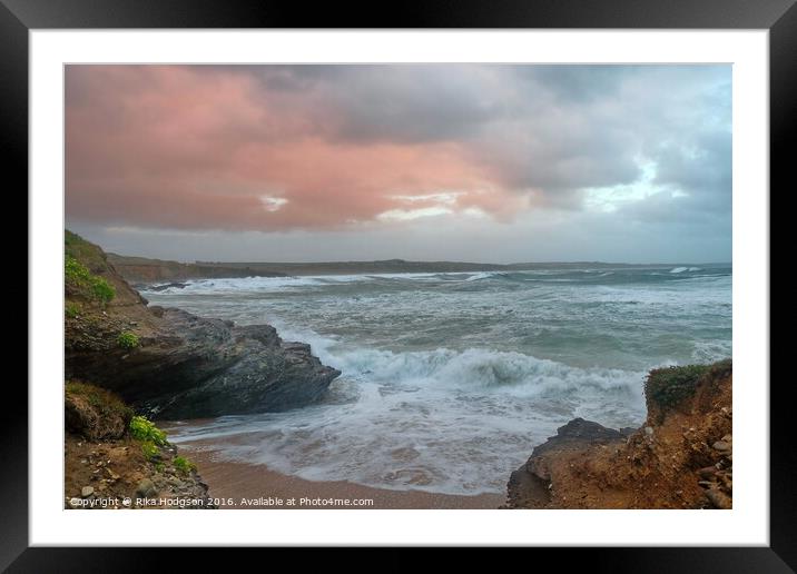 Copper Clouds, St Ives Bay, Cornwall Framed Mounted Print by Rika Hodgson