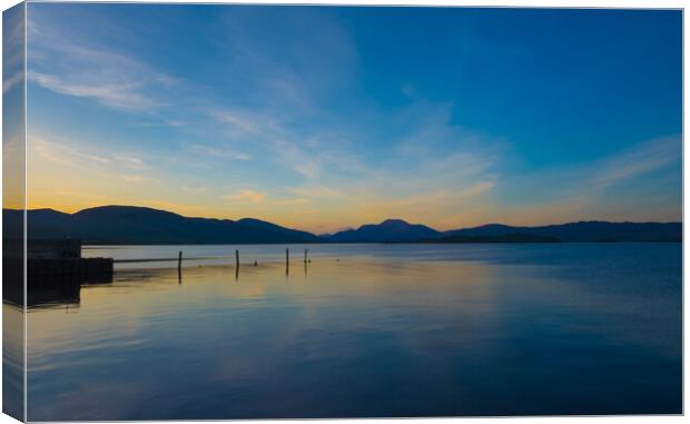 Loch Lomond sunset Canvas Print by Jeanette Teare